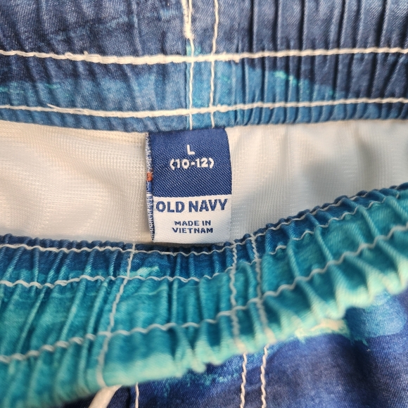 Old Navy Boys' Tropical Print Swim Trunks Size 10/12 Large - Picture 7 of 11